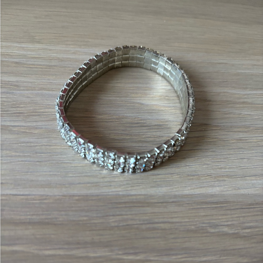 Silver Rhinestone Bracelet - Picture 2 of 4